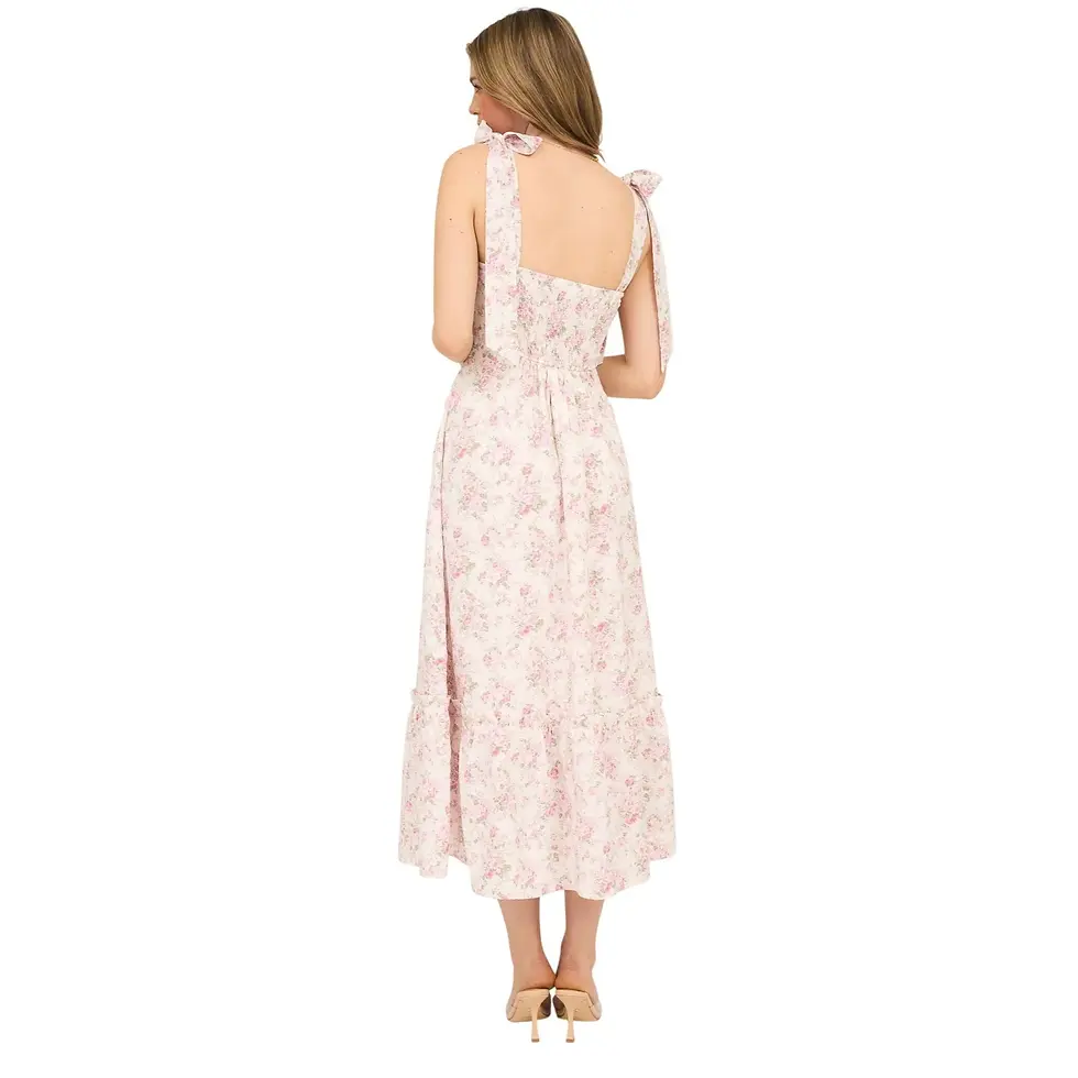 Thumbnail: Pink Soft Floral Midi Dress