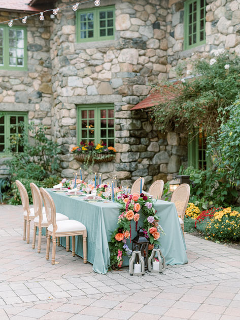 colorful floral table runner