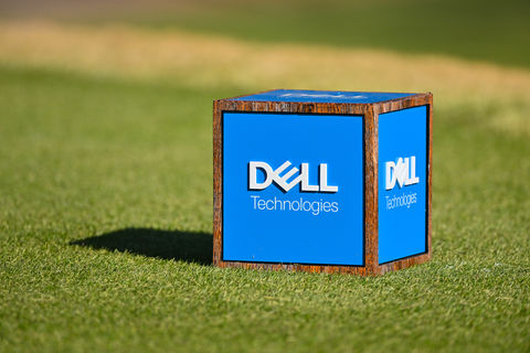 Tee marker Dell Technologies WGC Match Play Golf branding