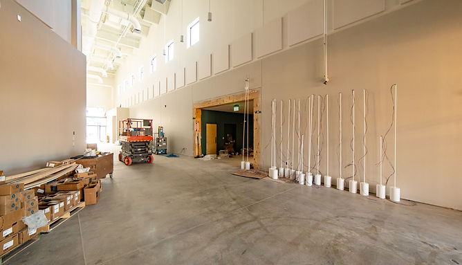 Before and after commercial brick and mortar constructio installation design lobby