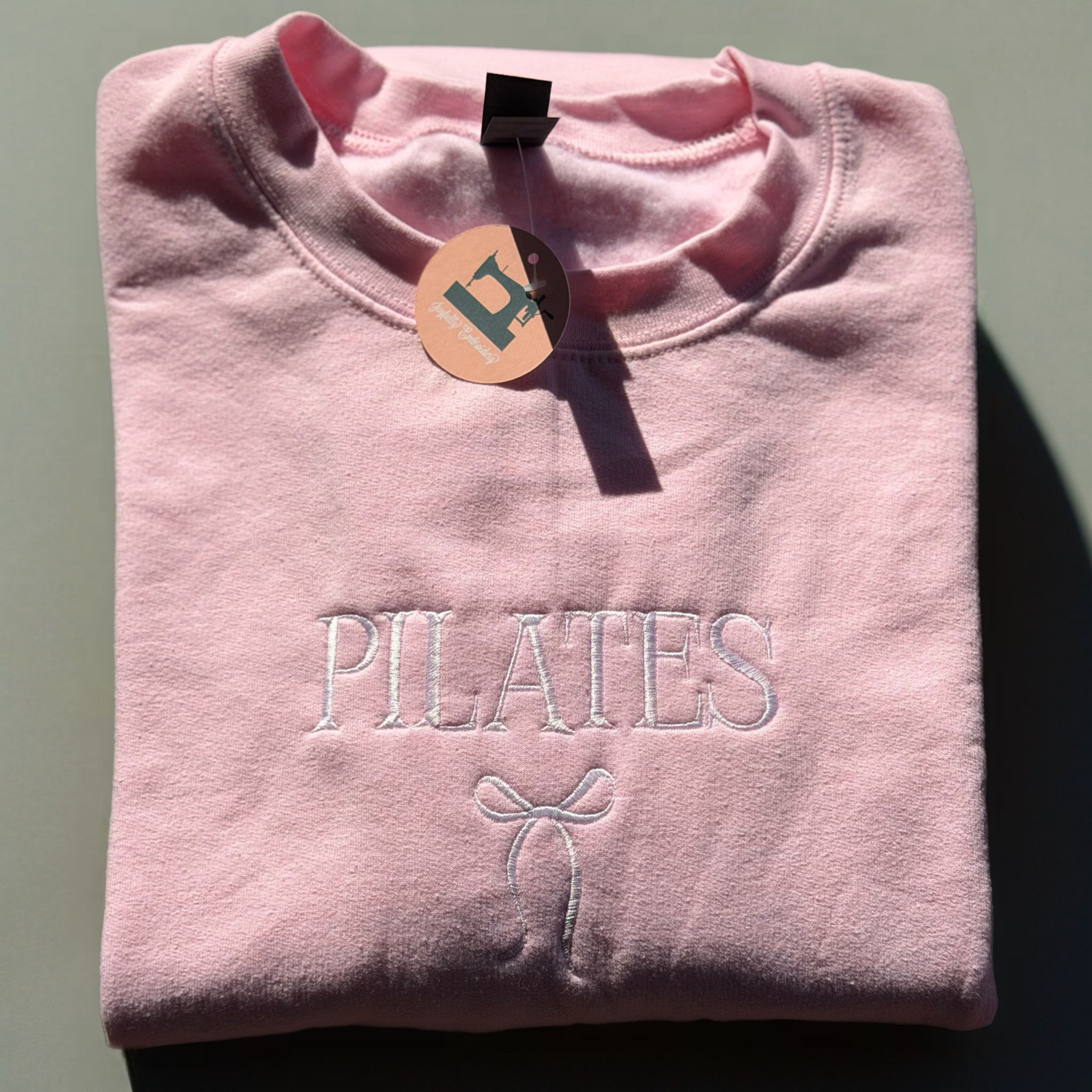 Embroidered Pilates Bow Sweatshirt