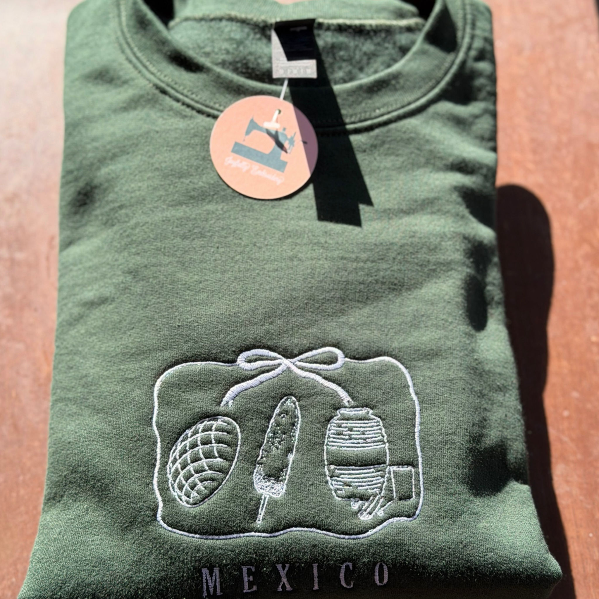 Mexico Embroidered Crewneck Sweatshirt, Concha, Elote & Horchata, Mexican Heri