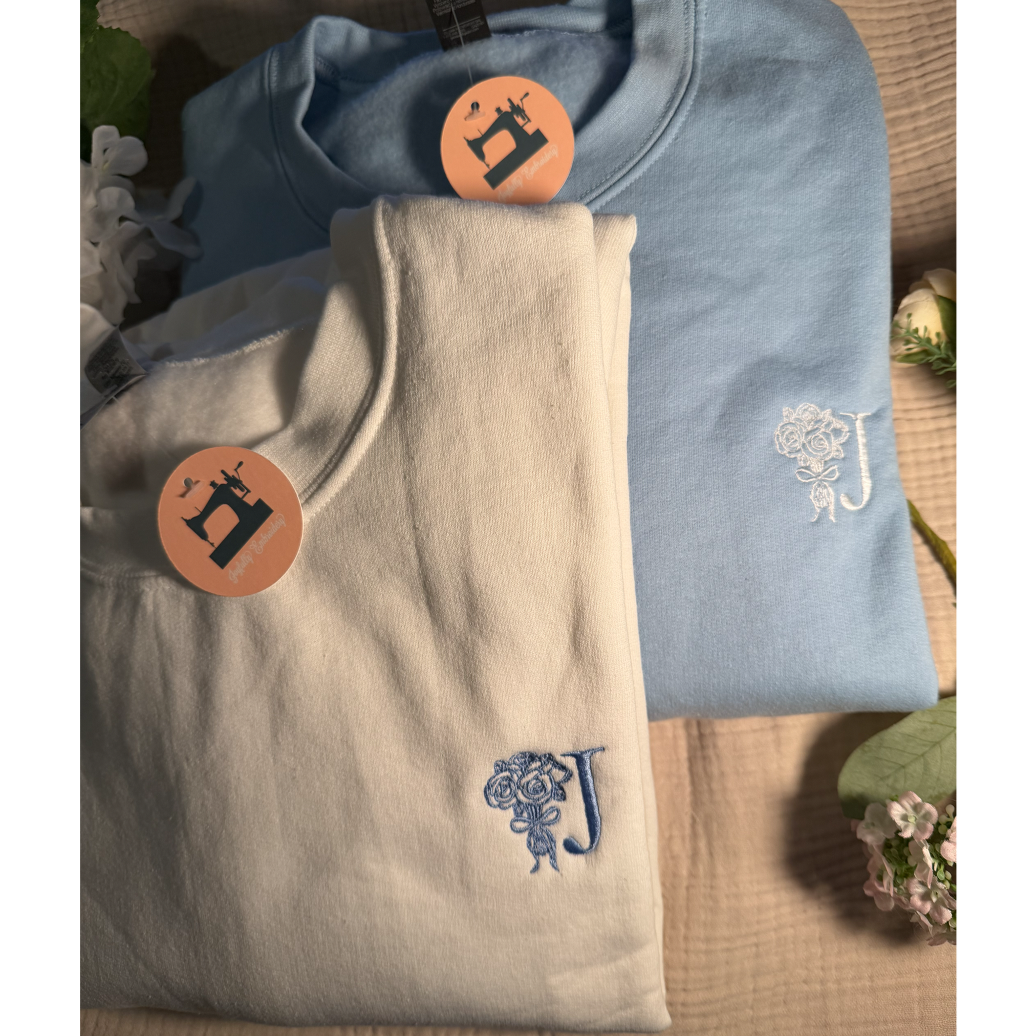 Custom Embroidered Initial Bouquet Sweatshirt