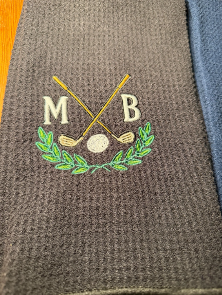 Thumbnail: Custom Embroidered Golf Towel, Personalized Monogram Golf Gift