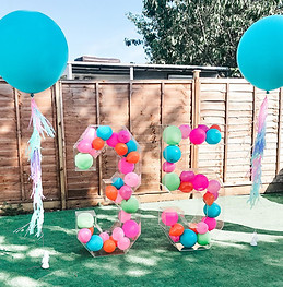 Balloon Filled Perspex Numbers For Hire, Surbiton, Surrey