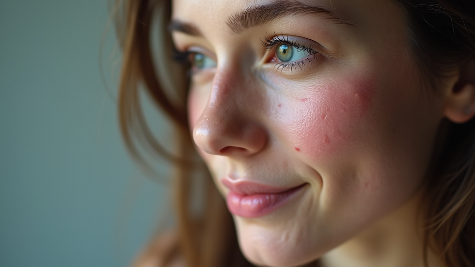 Close-up view of a face showing signs of volume loss in cheeks