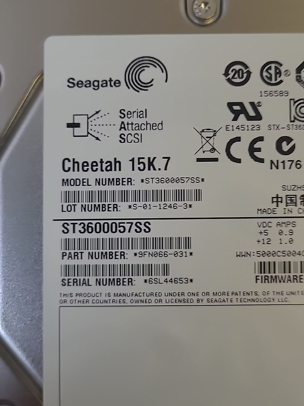 Miniature : Fujitsu Seagate ST360057SS Cheetah 600GB 15K.7 SAS Hard Drive New