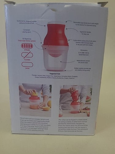 Miniature : NEW Tupperware Juist Manual Juice Maker Citrus Fruit Juicer Red White 500ml