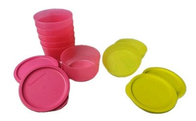 8 Tupperware Container Pink and yellow 8032A