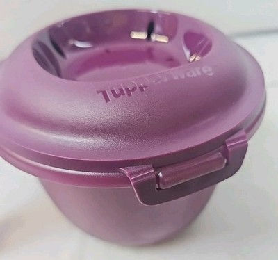 Miniature : Tupperware Microwave rice cooker with handle and seal Purple 550 ml 6972A