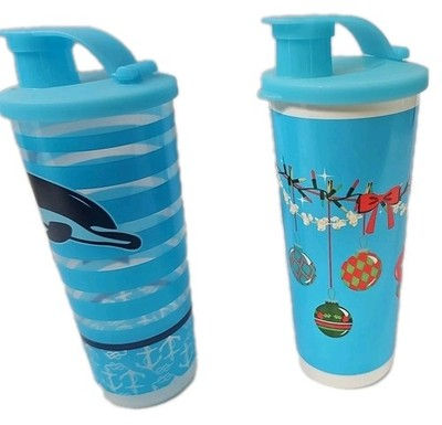 2 Tupperware Water bottle Blue with seals 5107L