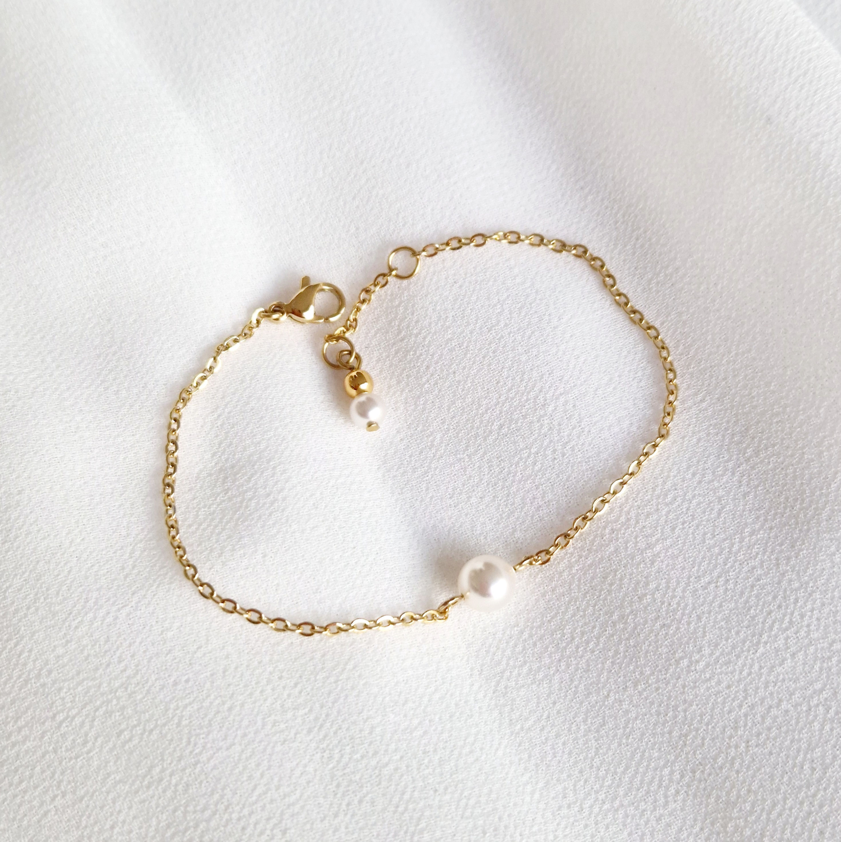 SALOME - Bracelet perles blanches