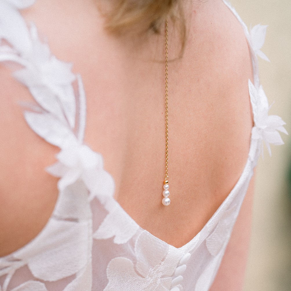 SALOME - Collier de dos perles blanches