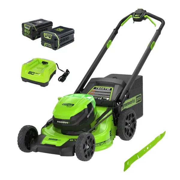 Greenworks 80V 21" Gen 2 Self-Propelled Mower w/ Extra Blade, (2) Batteries & Ra