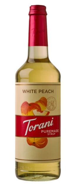 Torani Puremade White Peach Flavoring Syrup 750 mL Glass Bottle