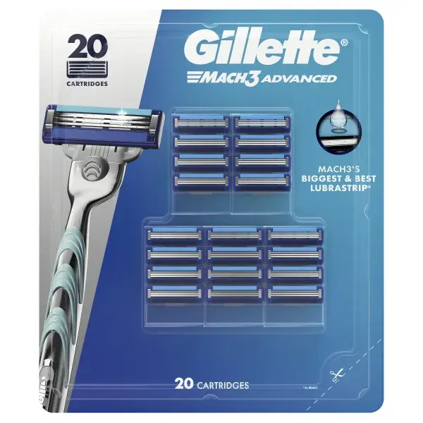 Gillette Mach3 Advanced Cartridge Refills, 20-count