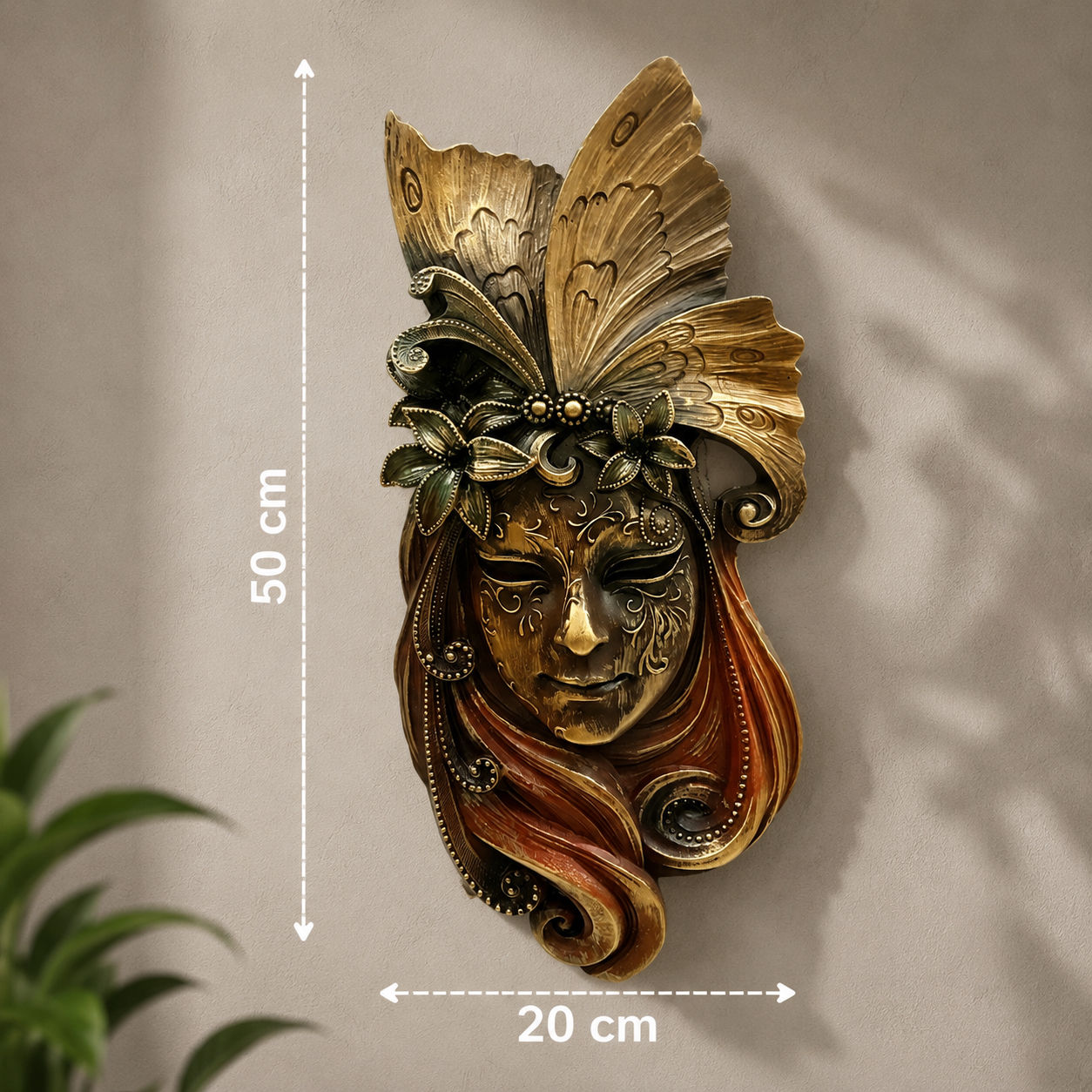 Çiçek Detaylı Venedik Duvar Maskesi