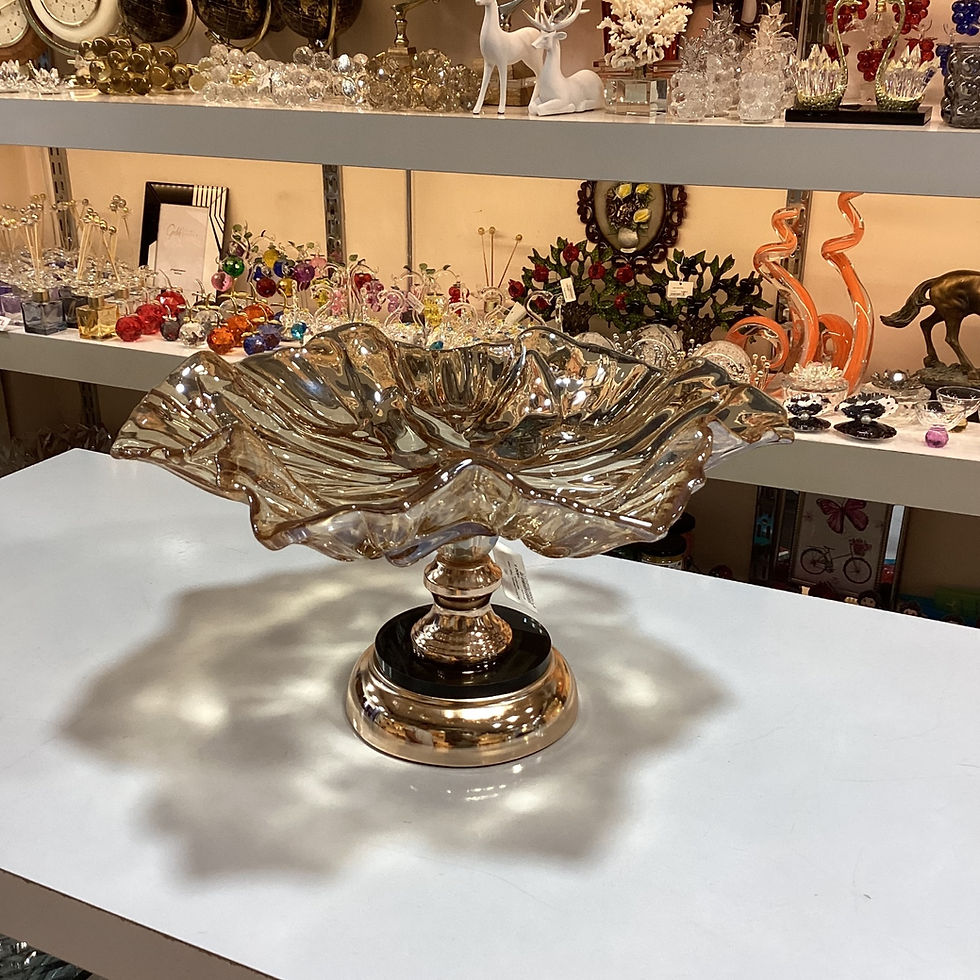 Küçük resim: Cam Konsol Seti 7 parça Gold Renk