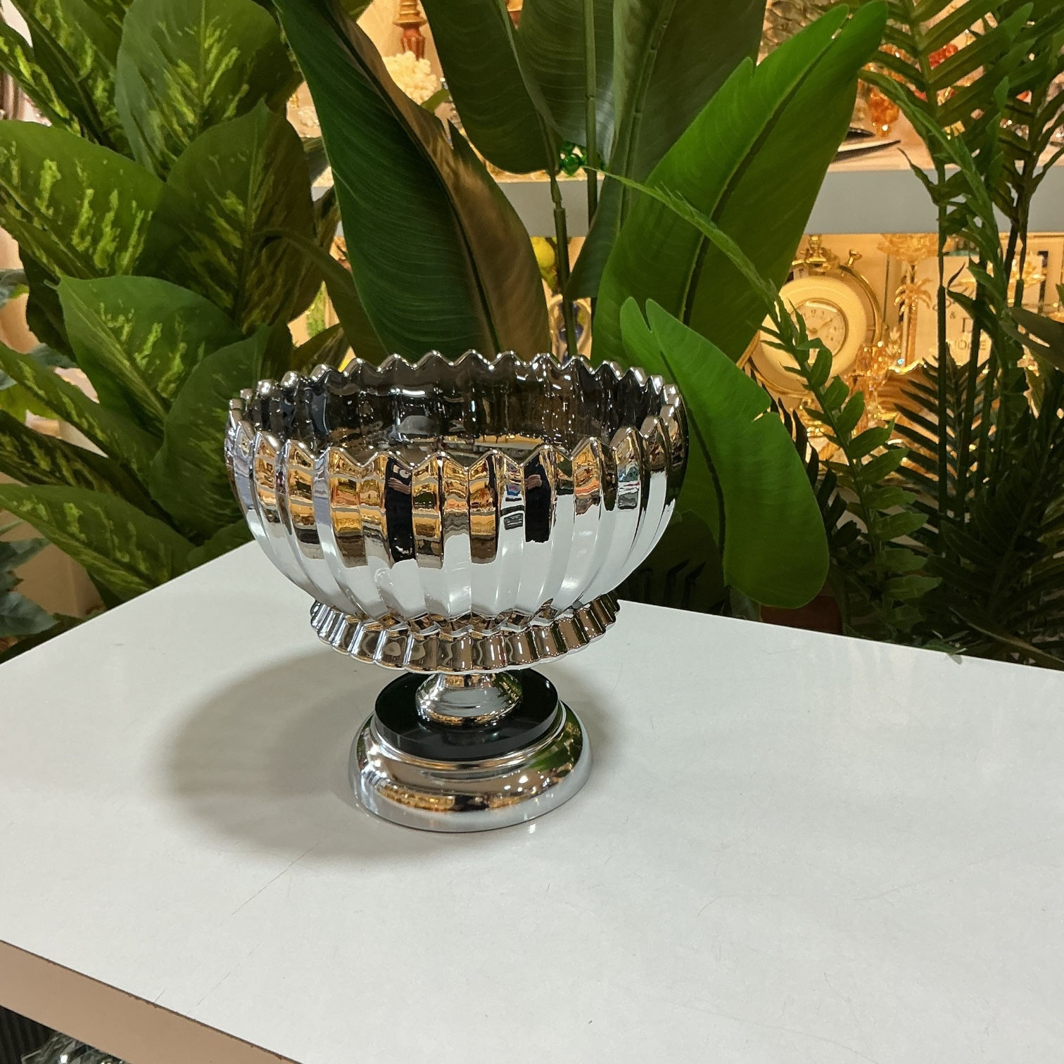 Ayaklı Yuvarlak Cam Kase | Dekoratif Şekerlik & Sunum Kasesi | Füme Renk