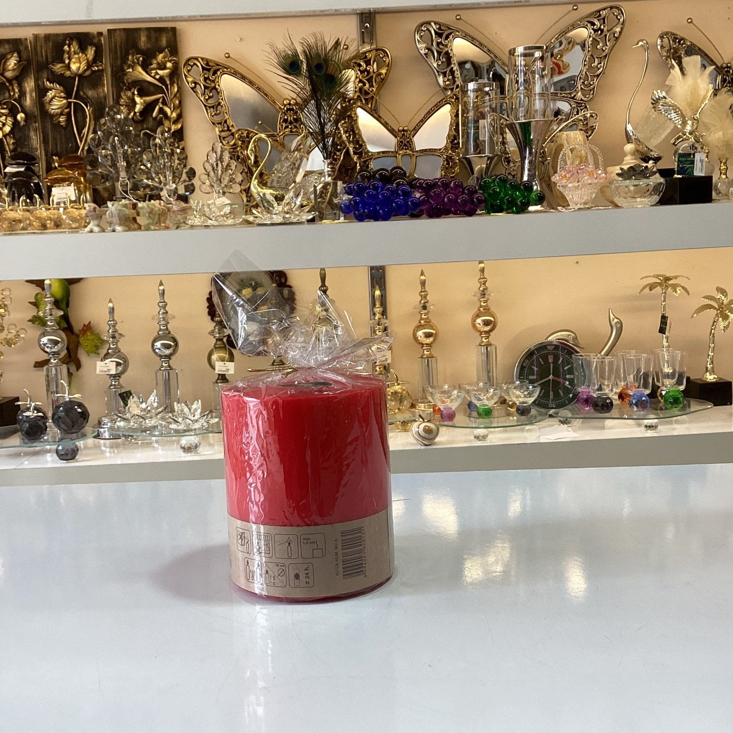 Kırmızı Renk Silindir 10x10  Mum