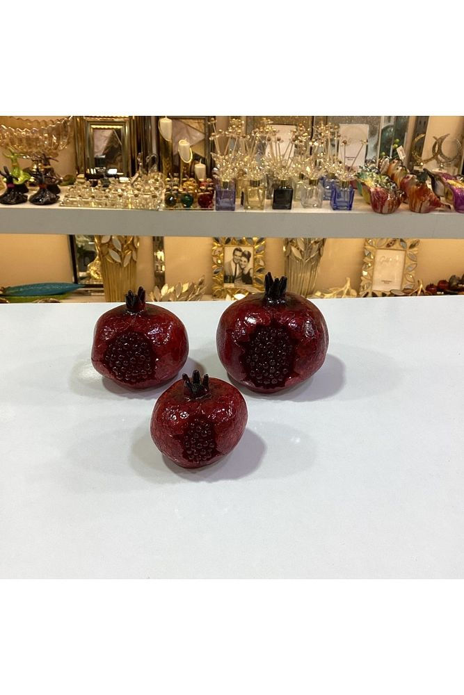 Küçük resim: 3 Lü Patlak Nar Biblo Kırmızı