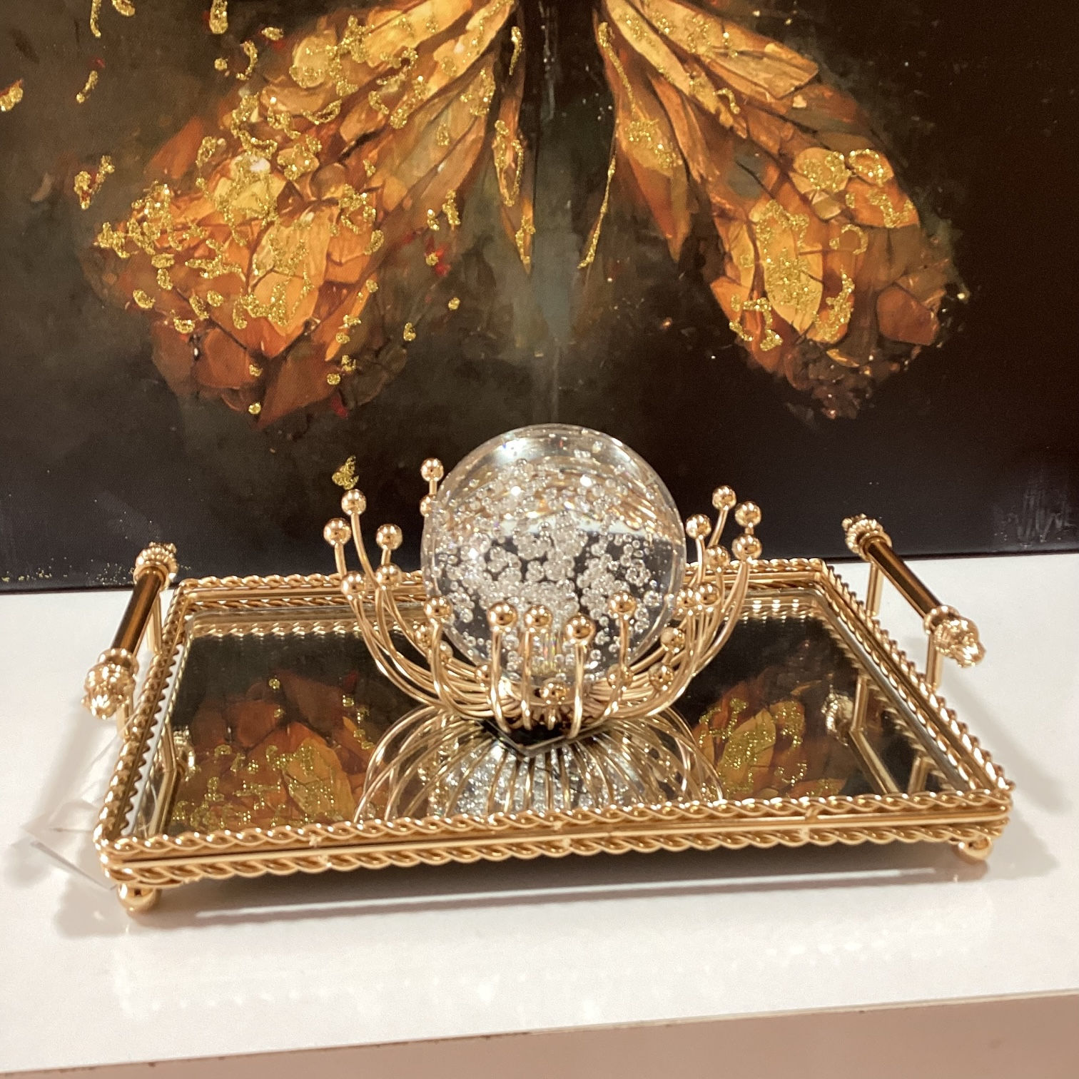 Dekoratif Ahtapot Küre Gold Rengi