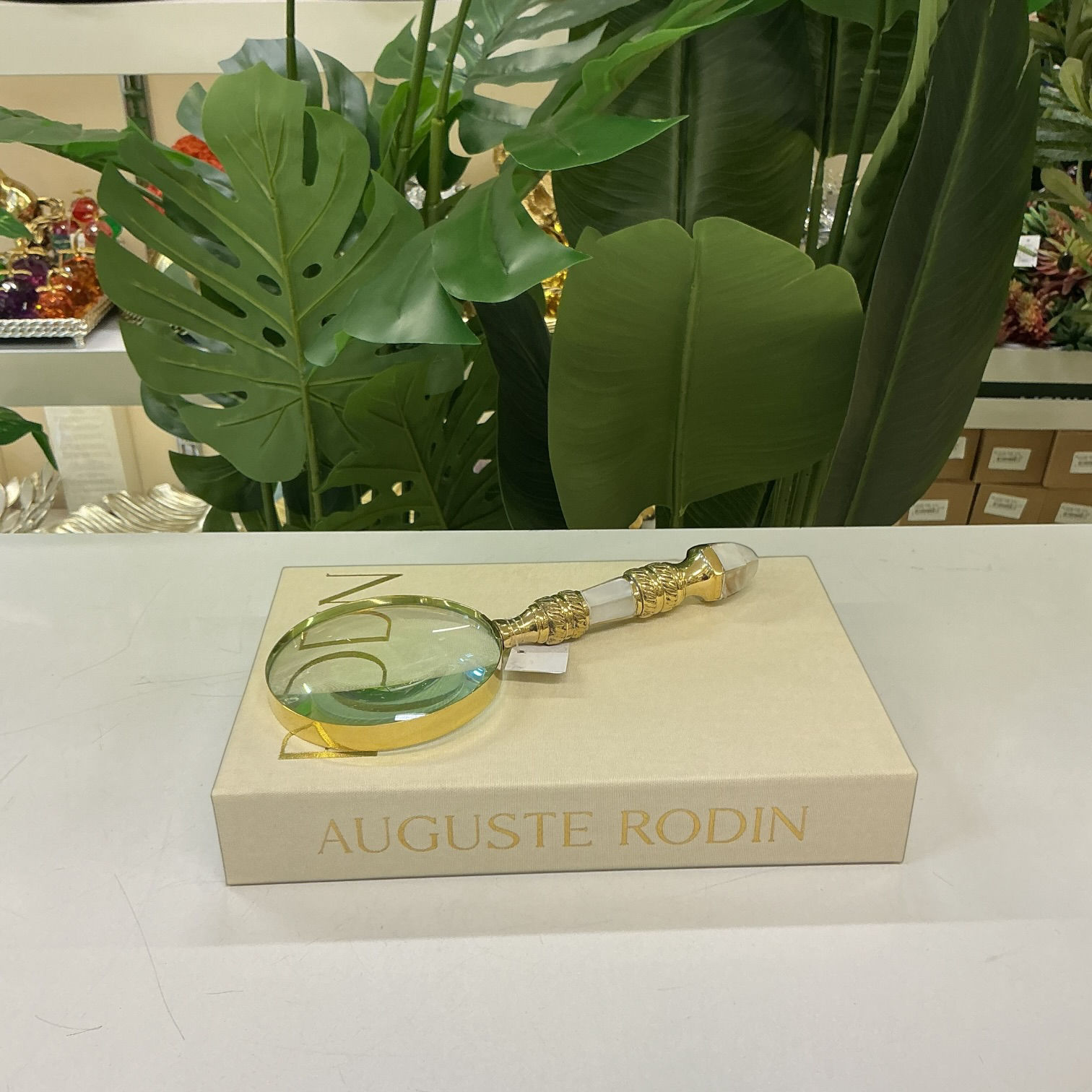 Dekoratif Büyüteç – Gold Vintage Tasarım El Büyüteci | Ofis & Ev Dekoru