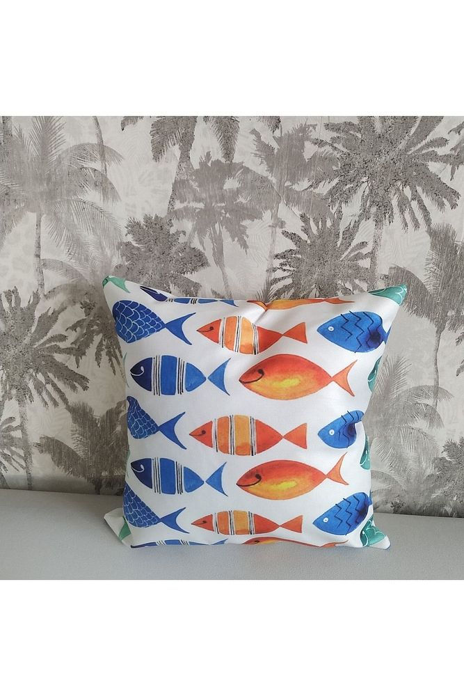 Marin Balık Desenli Kırlent Kılıfı