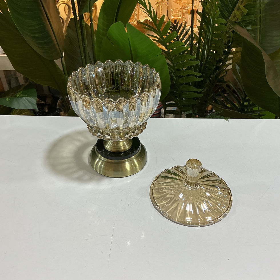 Küçük resim: Lüks Ayaklı Cam Şekerlik Eskitme Renk