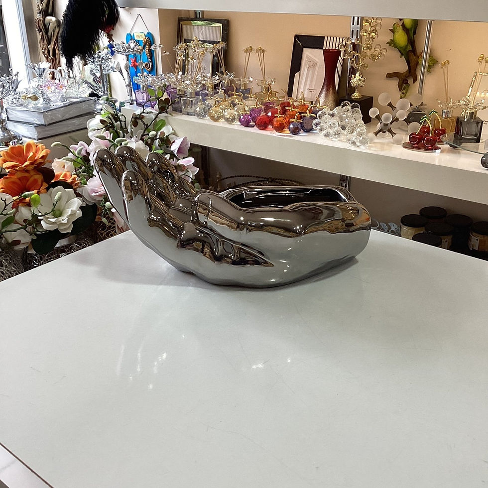 Küçük resim: Dekoratif Biblo El Seramik Gümüş Renk