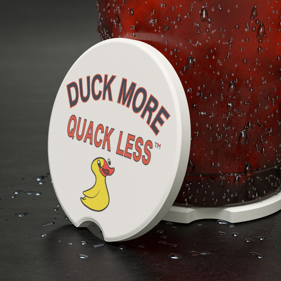 Thumbnail: Car Coaster with Duck More Quack Less™ slogan (in Soapstone)