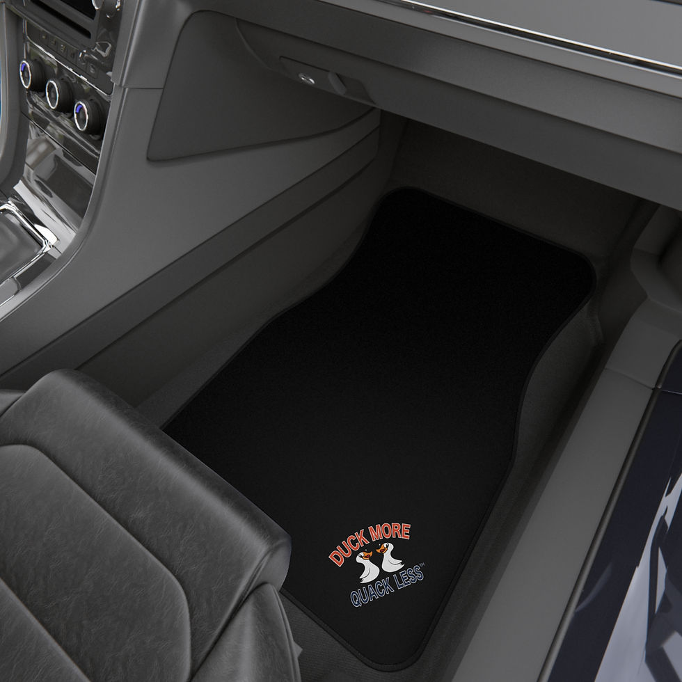 Thumbnail: Car Mats (Set of 4) featuring the Duck More Quack Less™ slogan