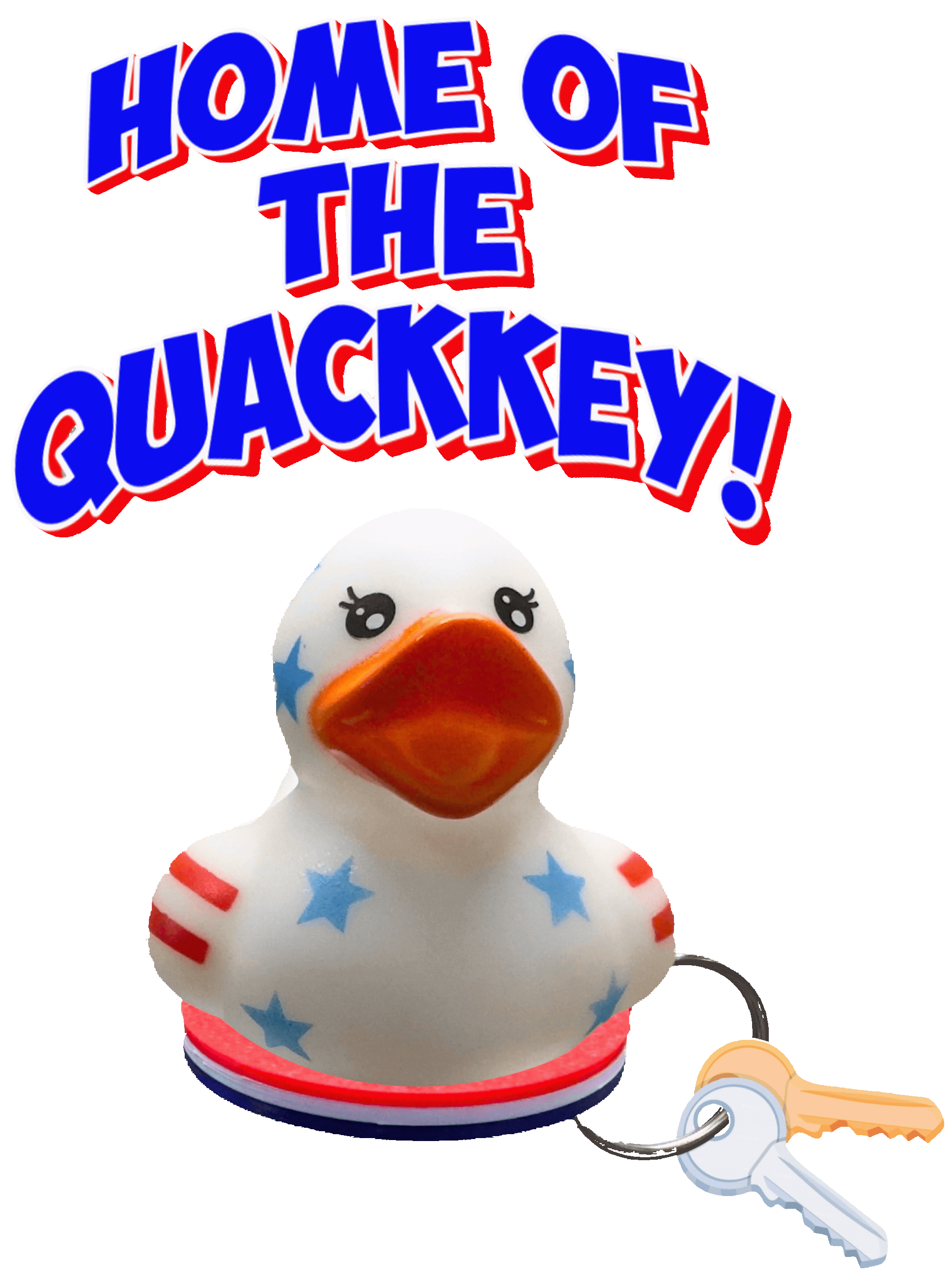 Home of the QuackKey Rubber Duck Keychain showing how to install a rubber duck on the duck holder