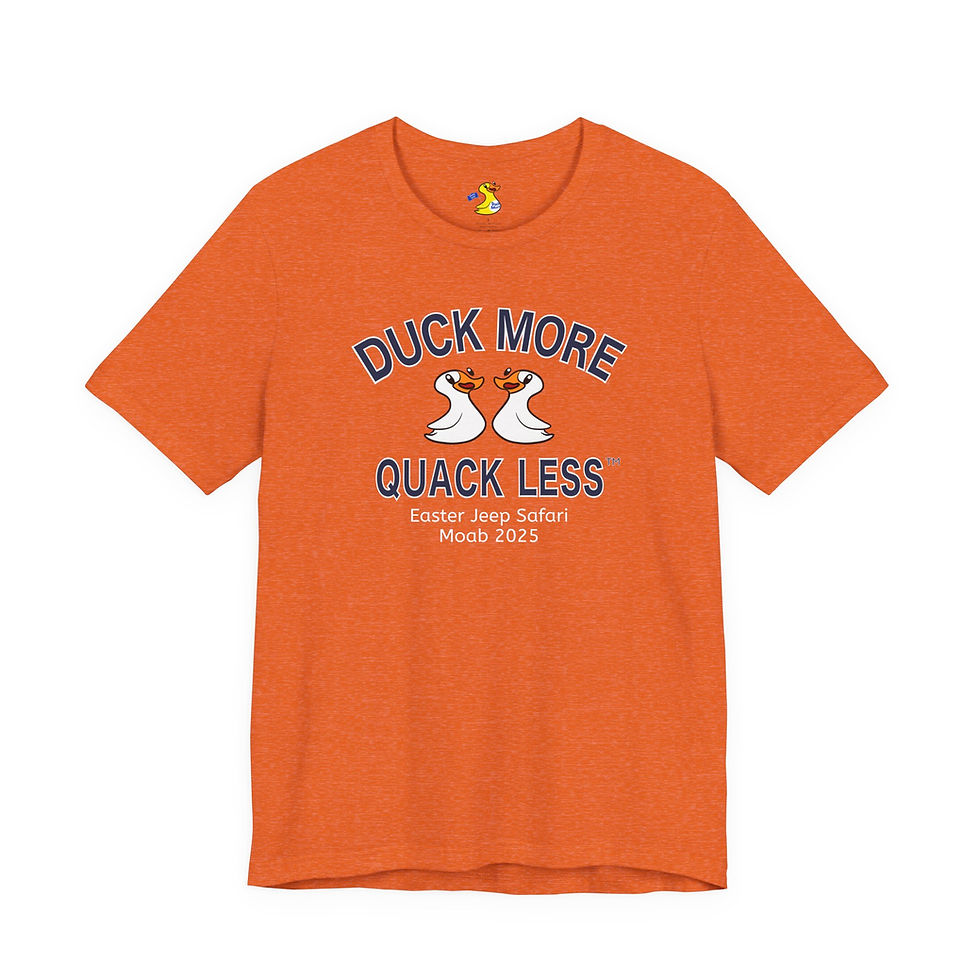Thumbnail: Orange Duck More Quack Less™  T-Shirt (Personalize It!) - Jeep Ducking Apparel for Jeep Owners