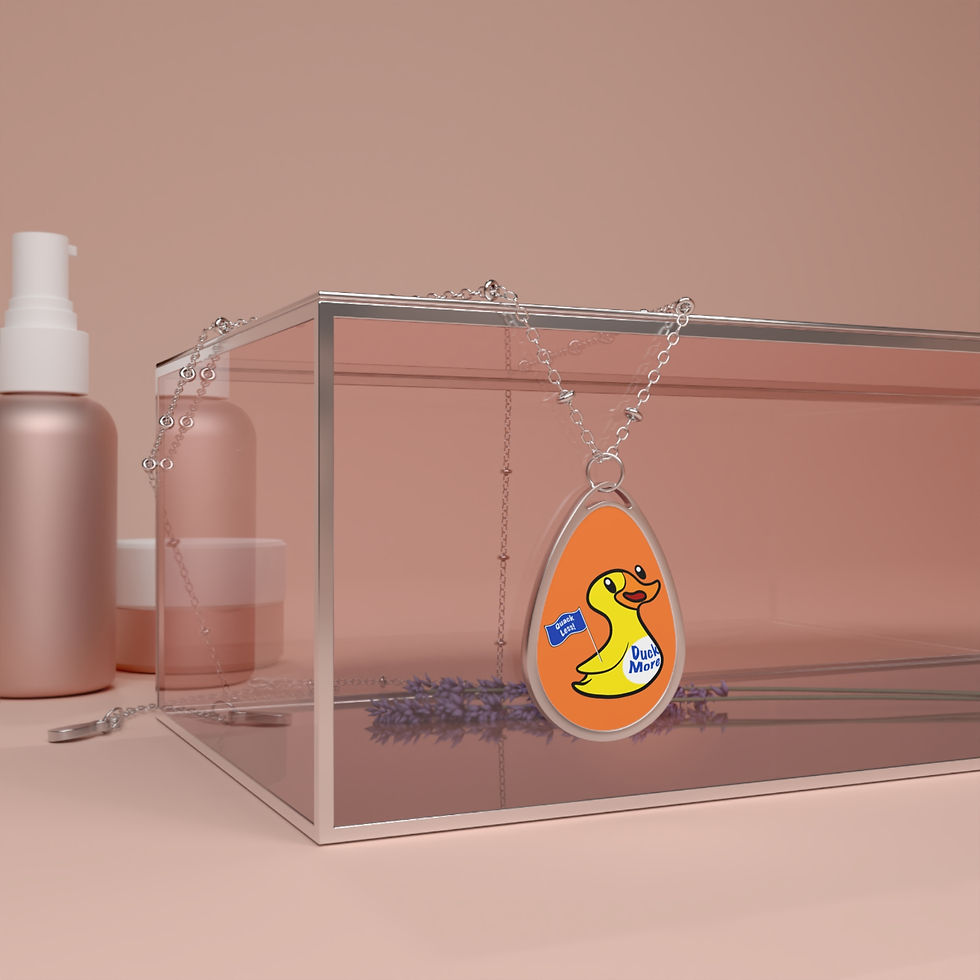 Thumbnail: Oval Necklace featuring the Duck More Quack Less™ Mascot!