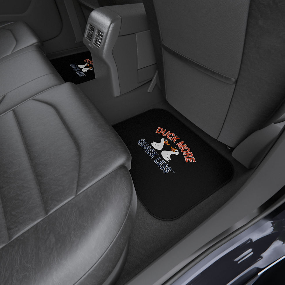 Thumbnail: Car Mats (Set of 4) featuring the Duck More Quack Less™ slogan