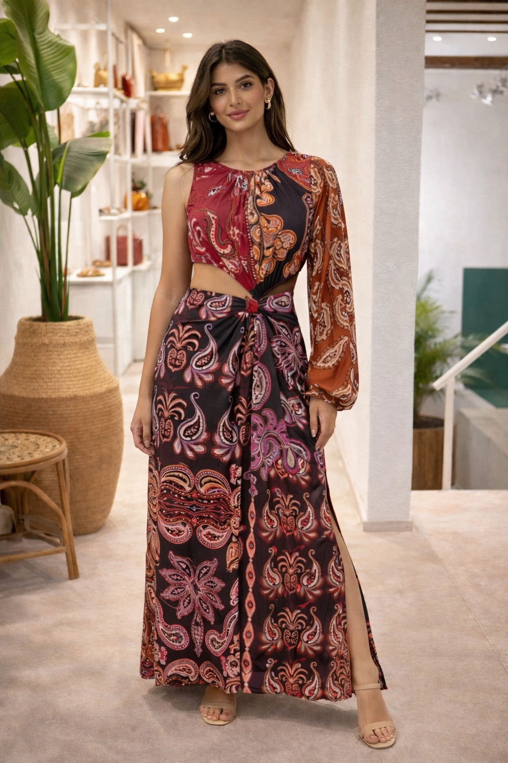 Vestido longo foce manhã 