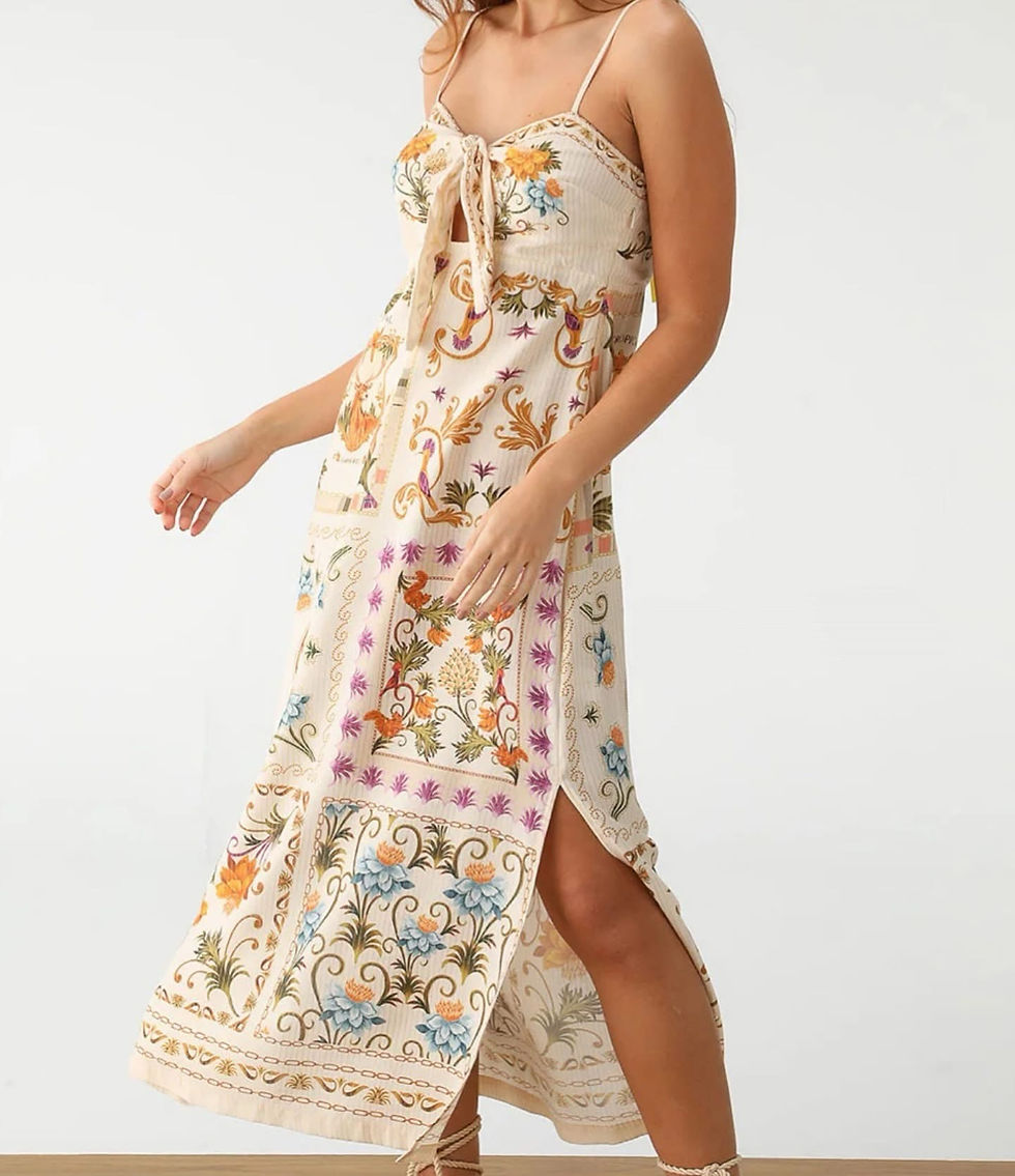 Vestido midi delicadeza de verão