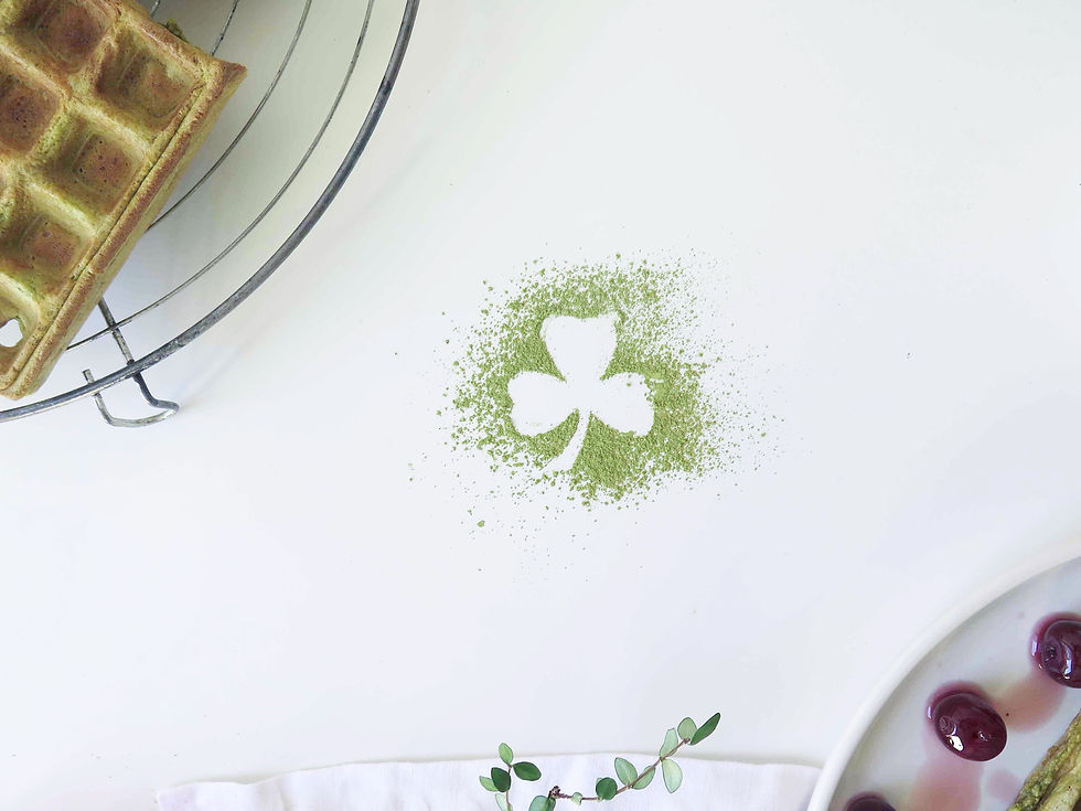 matcha waffles (gaufres au thé matcha)