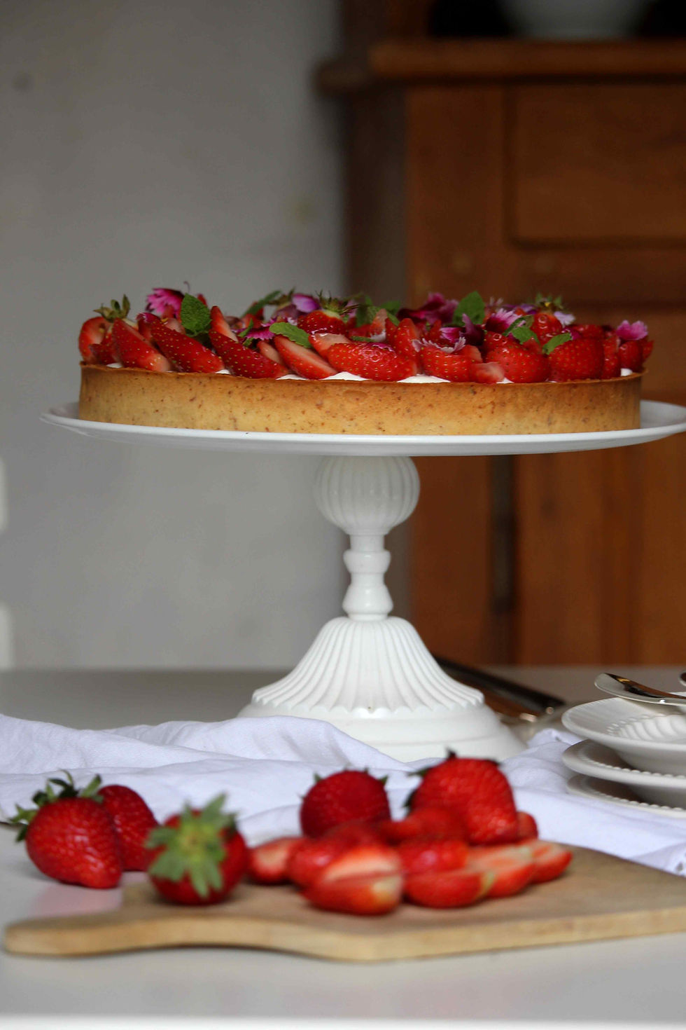 strawberry mint tart sistersjunction tarte fraise menthe