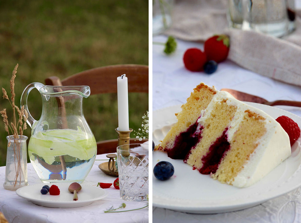 sistersjunction - red fruits and mint layer cake (layer cake aux fruits rouges et à la menthe)
