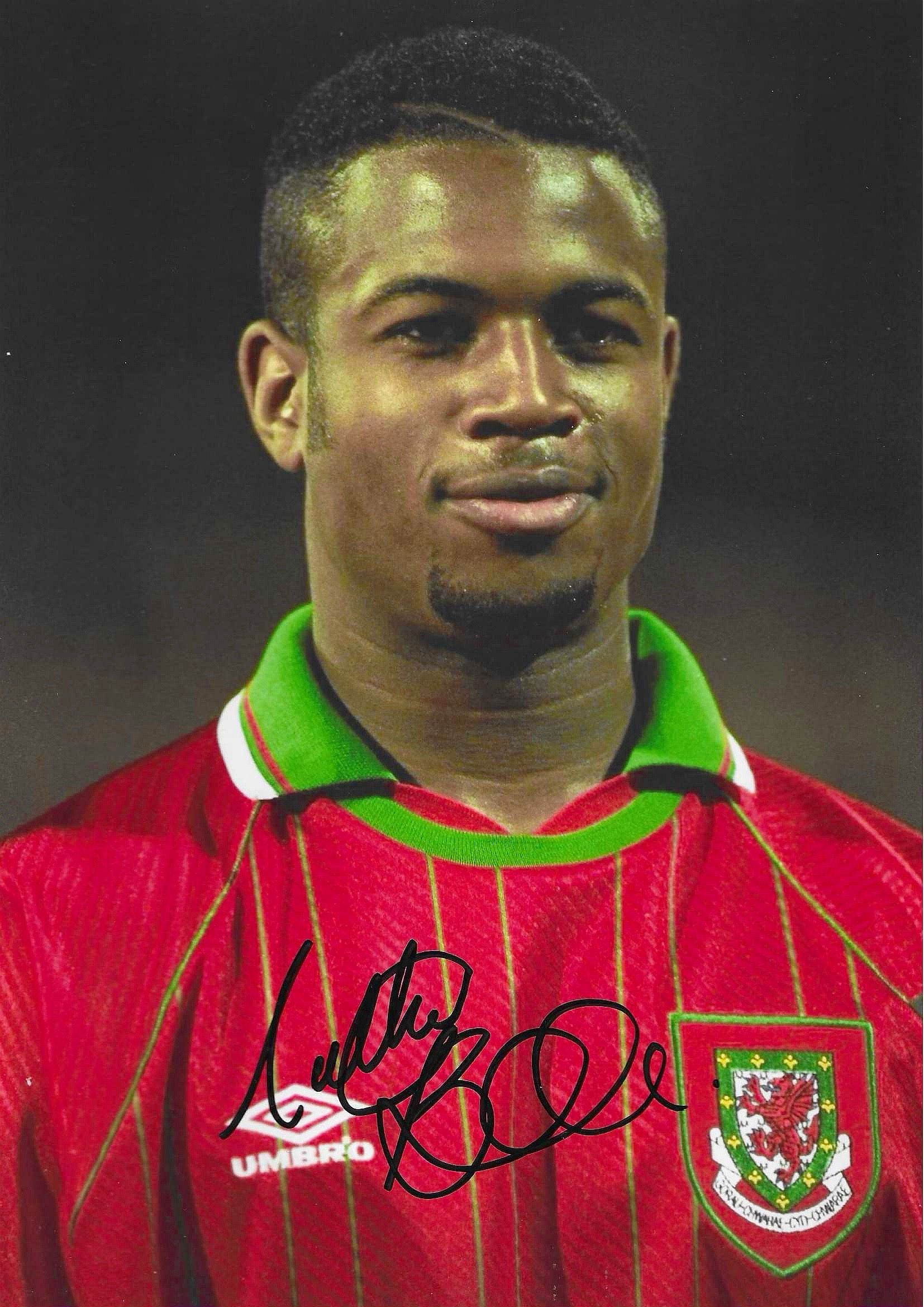 Nathan Blake - Wolves & Wales Football - Signed A4 Photo
