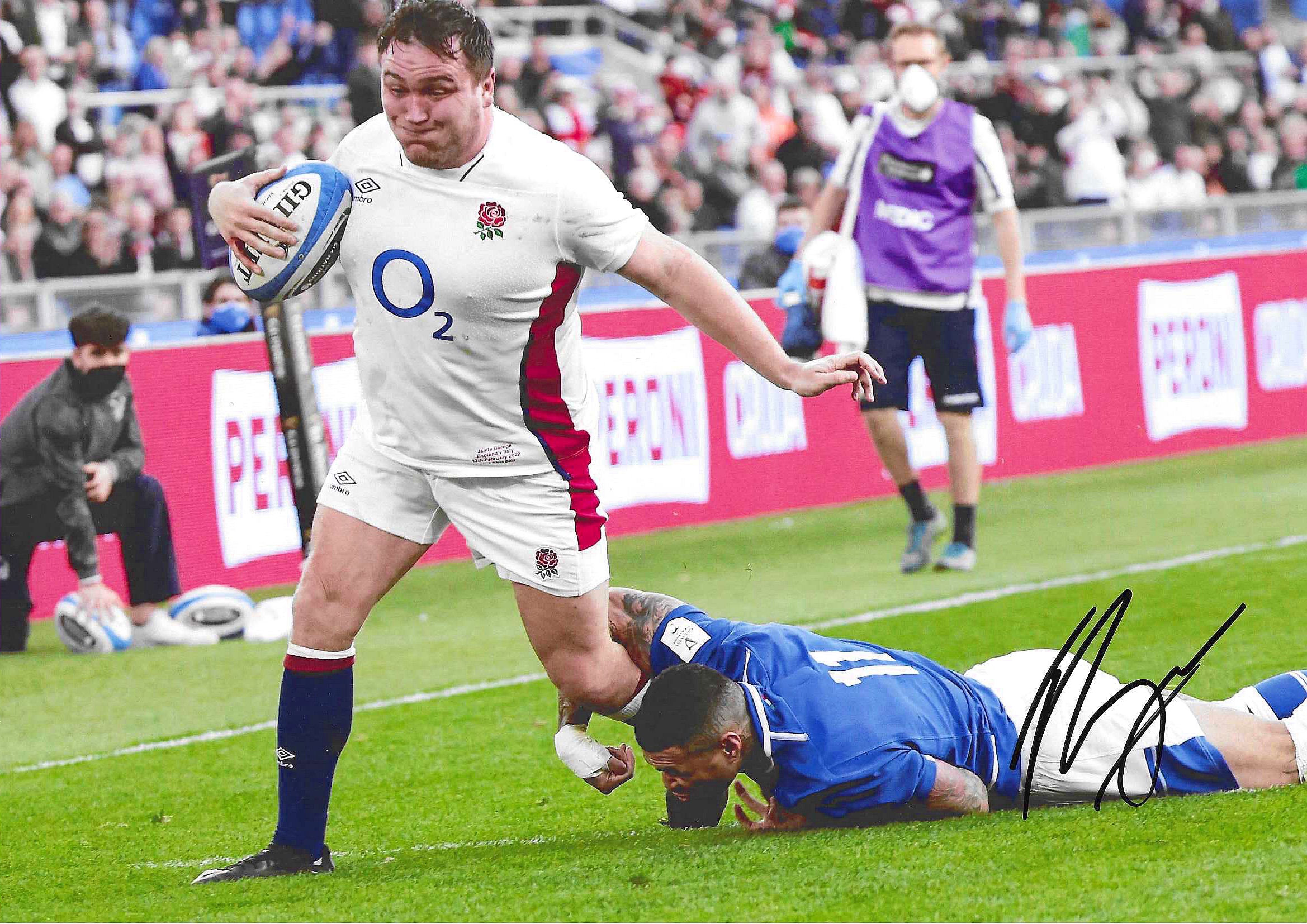 Jamie George - England & Lions Rugby - Signed A4 Photo