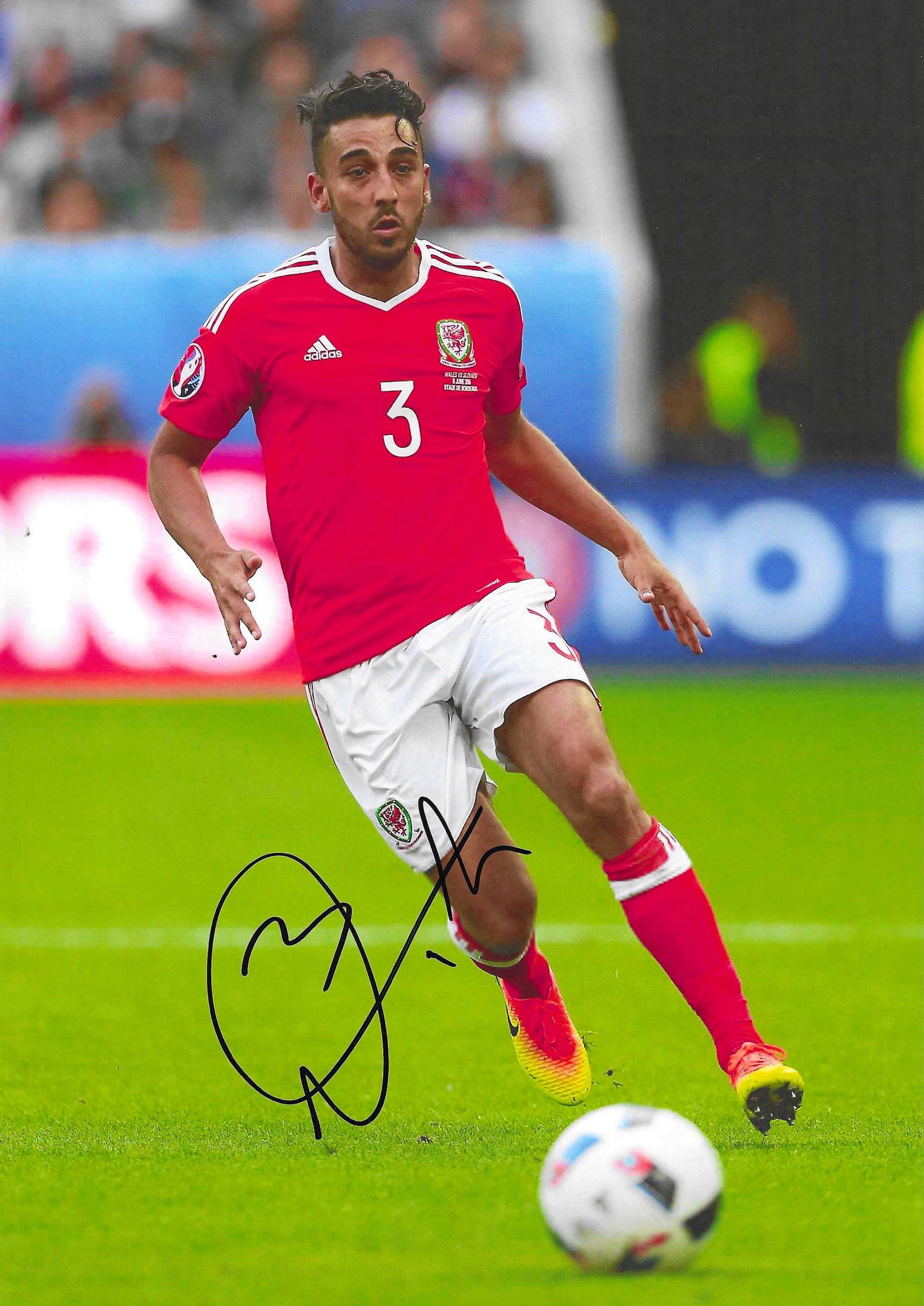 Neil Taylor - Swansea City - Aston Villa & Wales Football - Signed A4 Photo