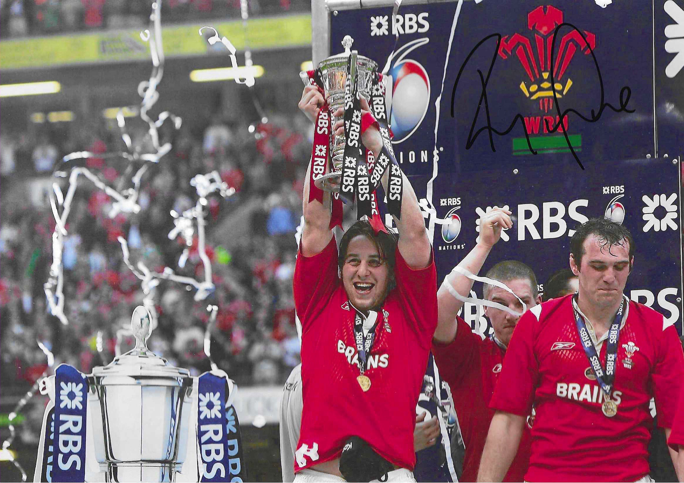 Ryan Jones - Wales Rugby - Signed A4 Photo