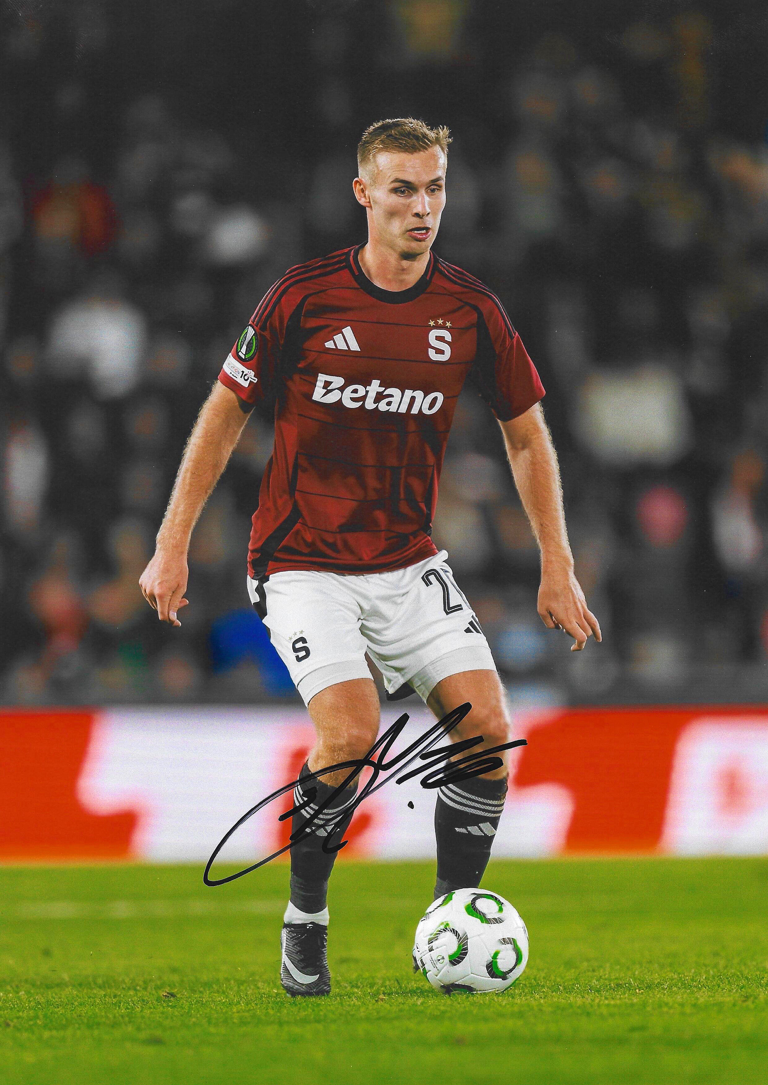 Sivert Mannsverk - AC Sparta Prague & Norway U21 Football - Signed A4 Photo