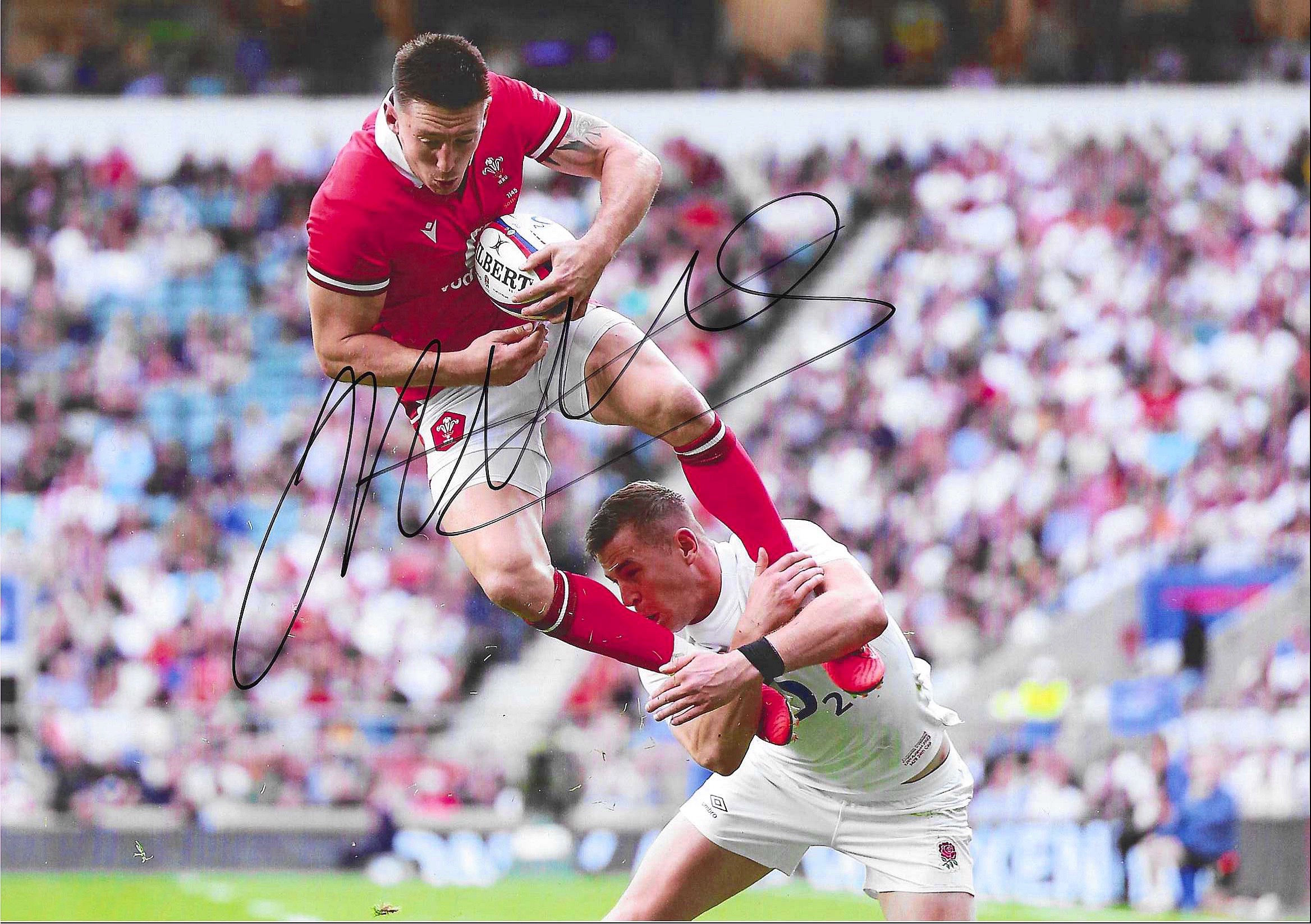 Josh Adams - Wales & Lions Rugby - Signed A4 Photo