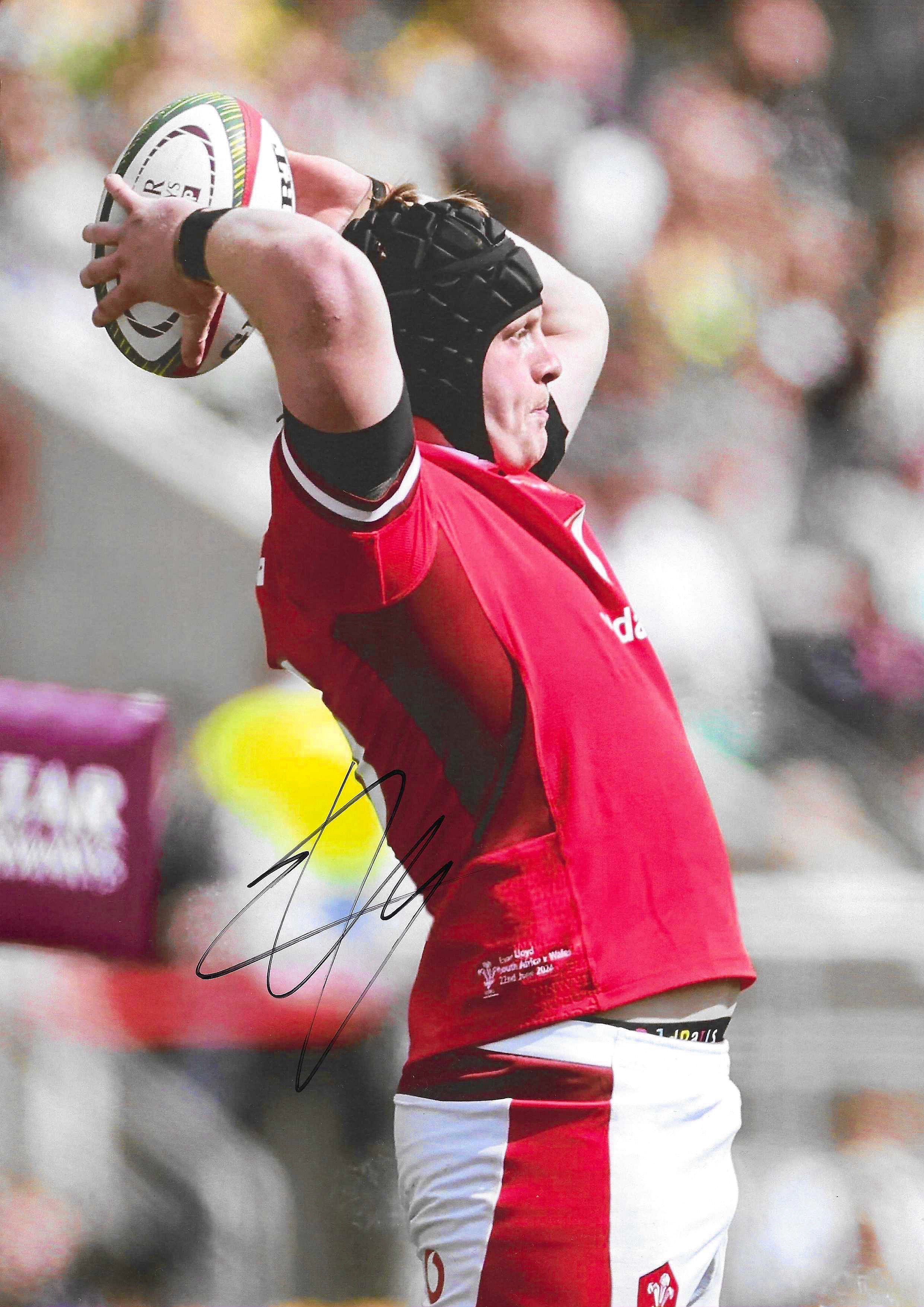 Evan Lloyd - Wales Rugby - Cardiff Blues - Signed A4 Photo