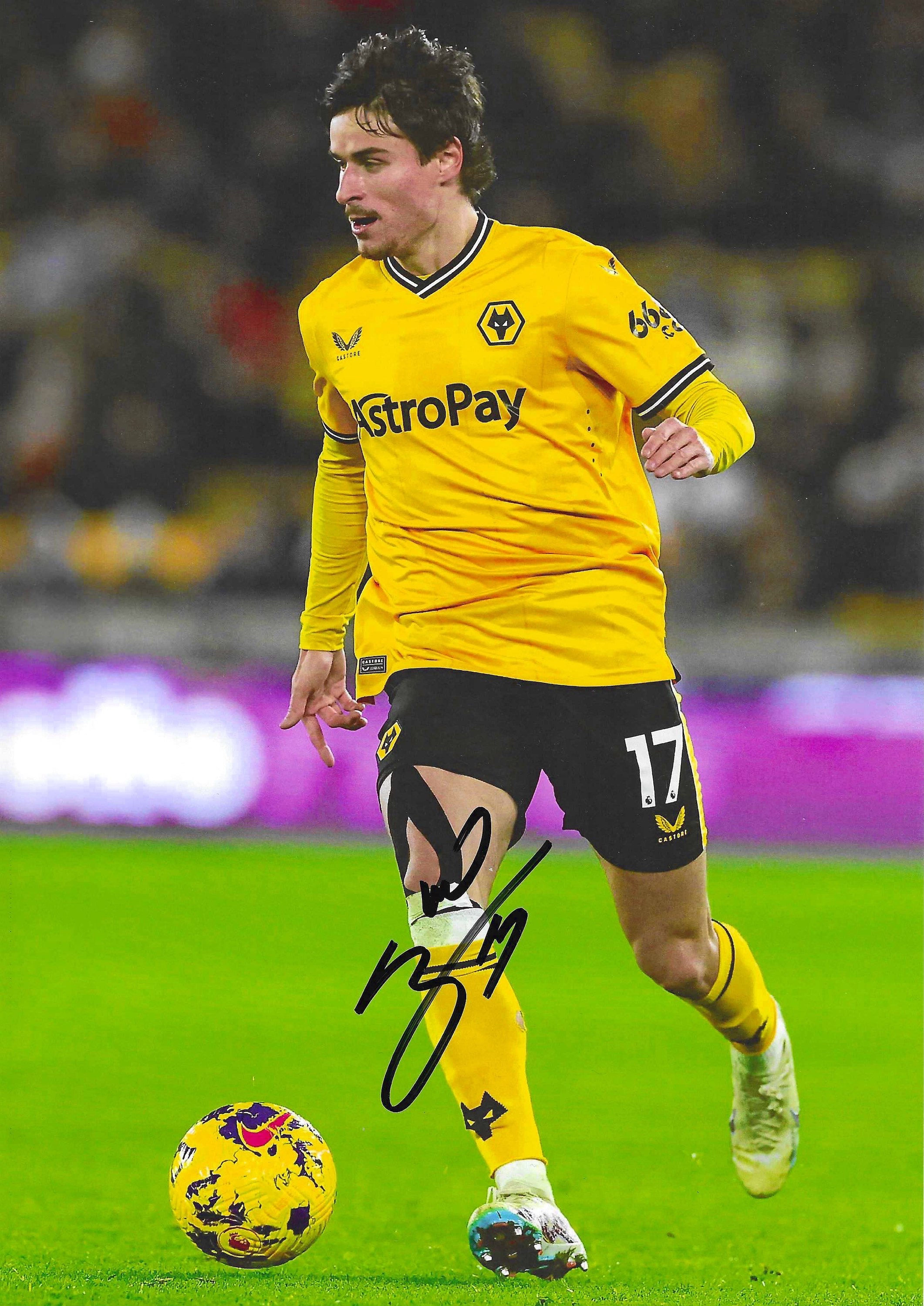 Hugo Bueno - Wolves Fc - Signed A4 Photo