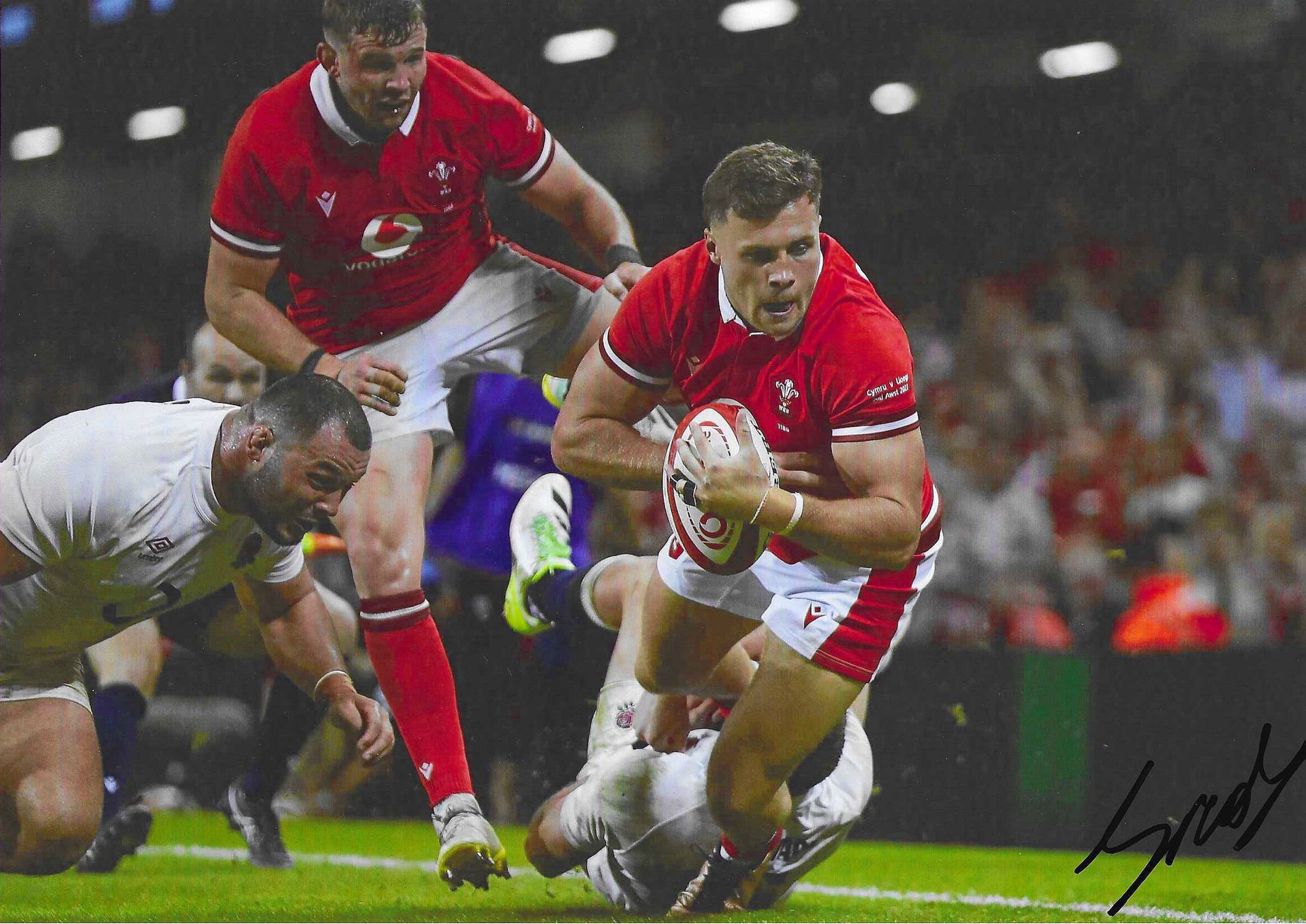 Mason Grady - Wales Rugby - Signed A4 Photo